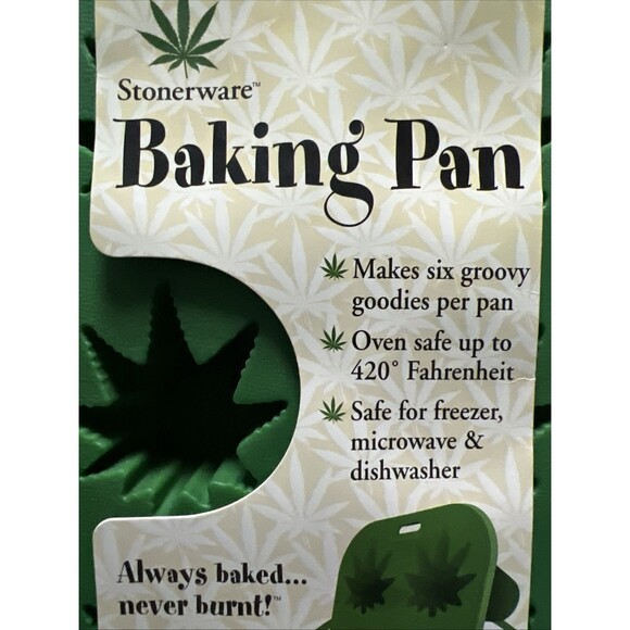 Stonerware Silicone Marijuana Leaf Baking Pan 6 Pc Goodies KitchenGnu Bakeware - Picture 7 of 12